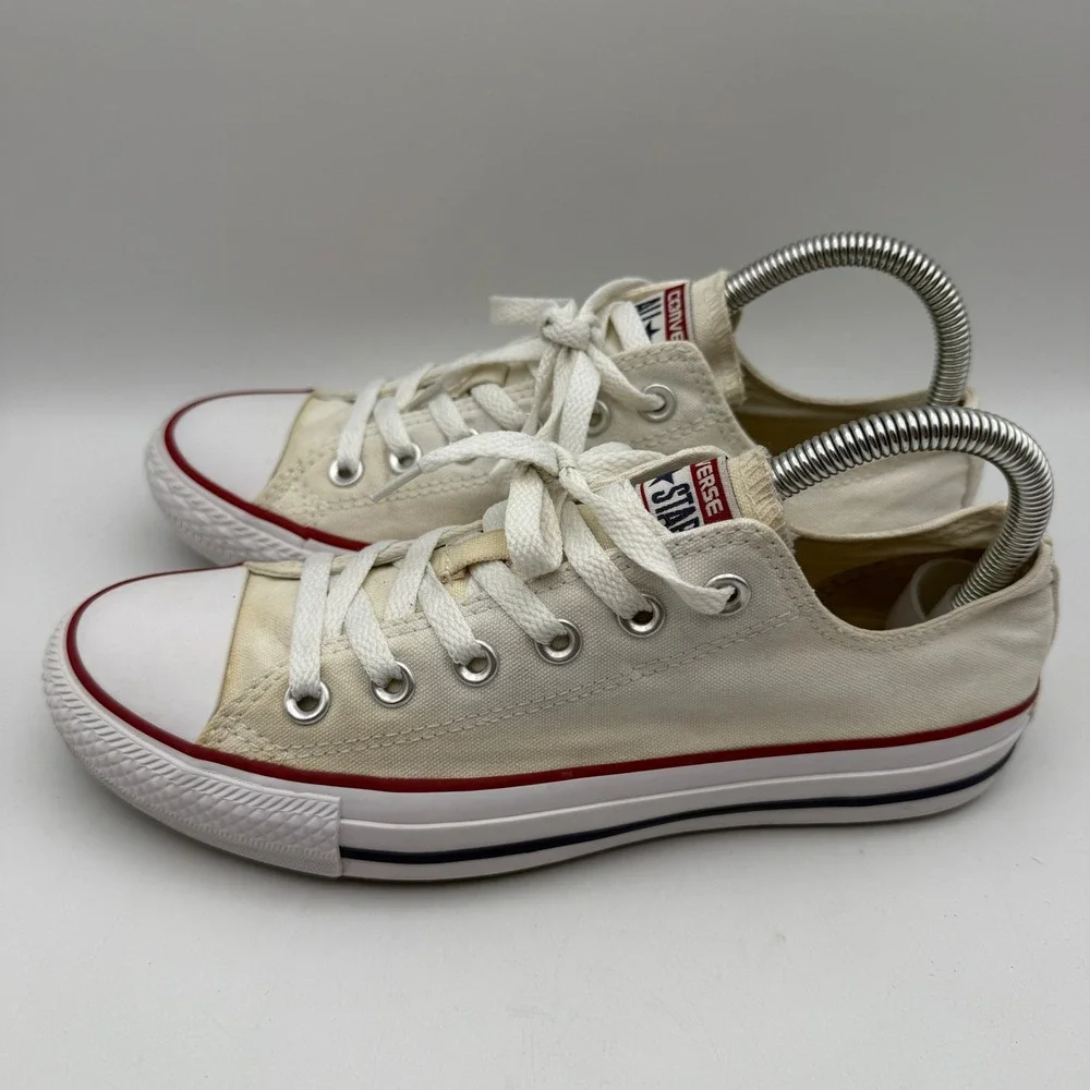 Converse All Star Low Top Sneakers Shoes Women's‎ Size 8 Canvas White Casual